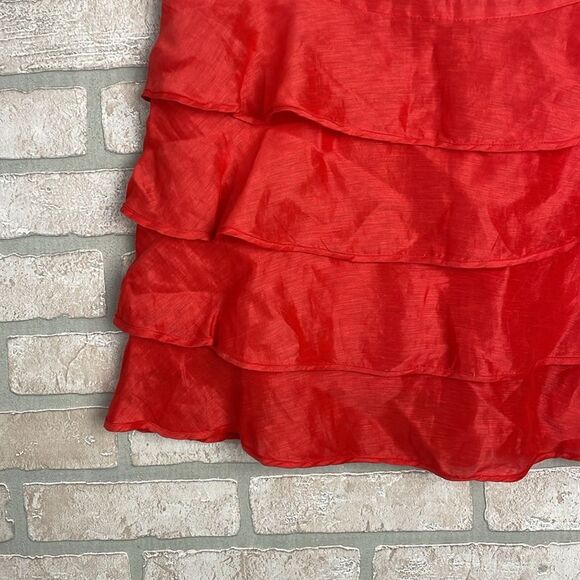 REISS Tiered Linen Silk SKIRT  size 12 - Picture 2 of 8